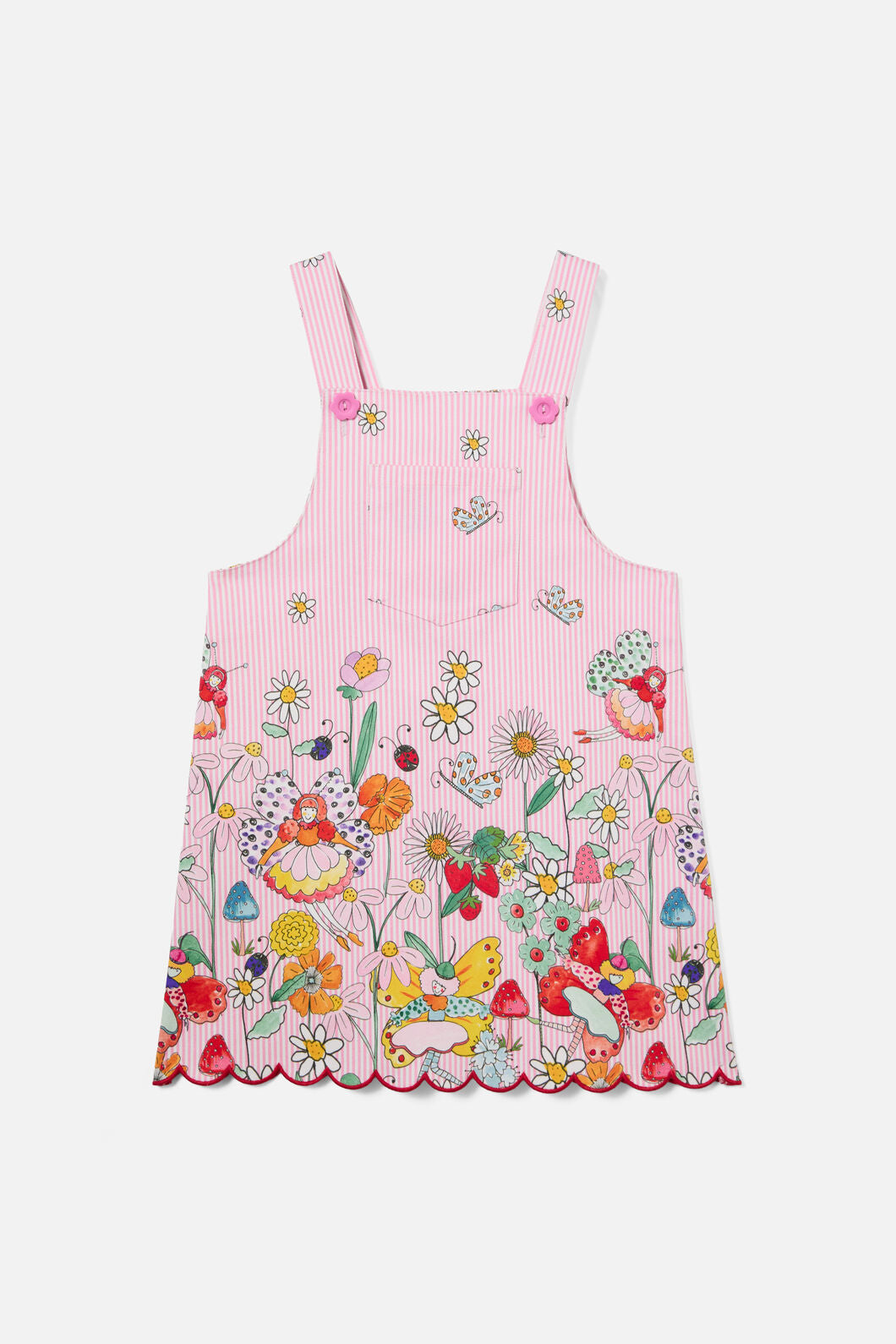 Princess Highway - Fairies Kids Stripe Pinafore - pink