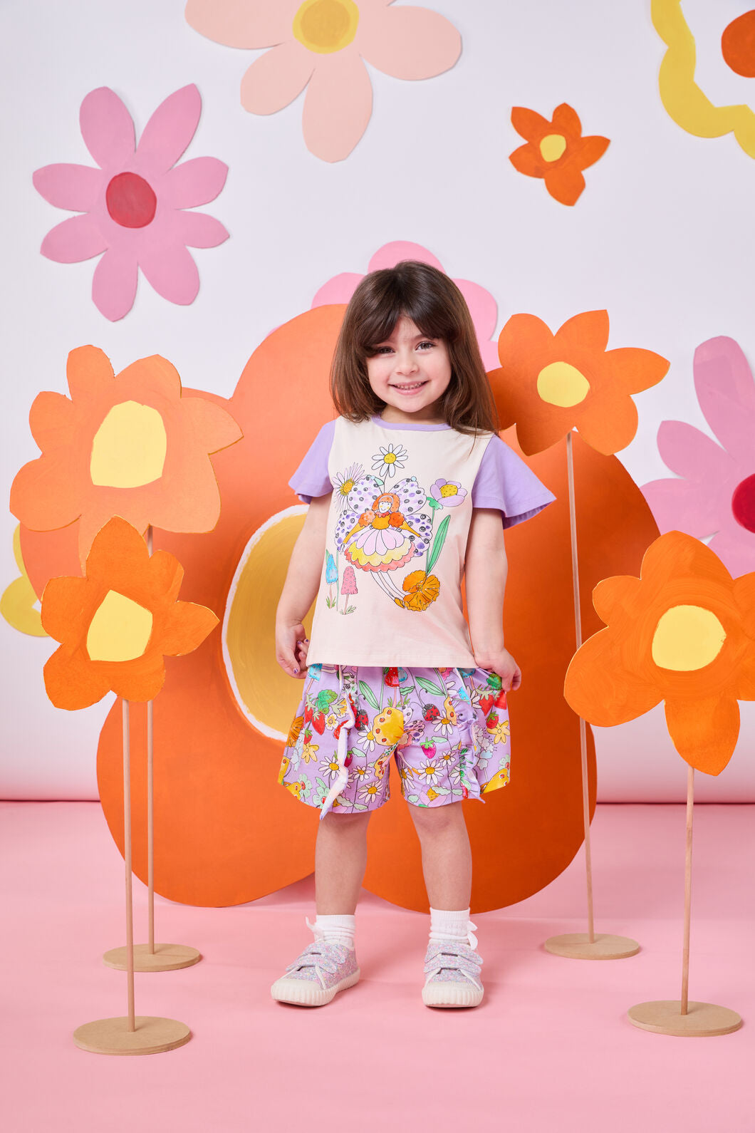 Princess Highway - Fairies Kids Frill Shorts - lilac