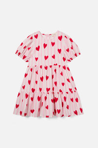 Princess Highway - Heart Stripe Kids Dress - pink