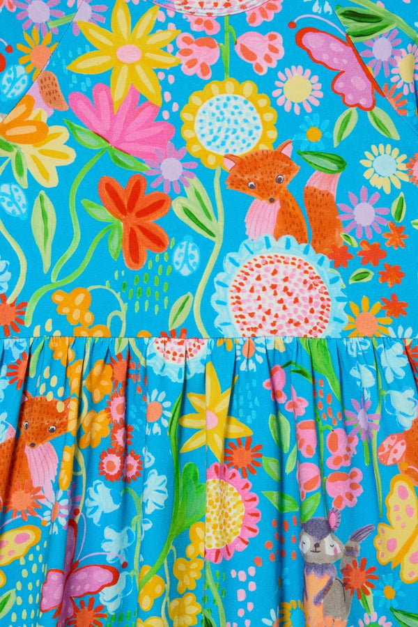 Princess Highway - Folk Flower Kids Dress - blue
