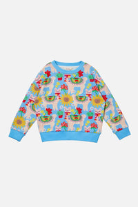 Princess Highway - Llama Kids Sweater - blue
