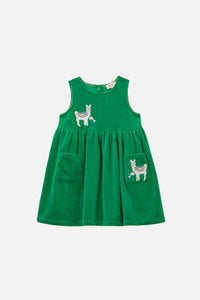 Princess Highway - Llama Kids Velour Tunic - green