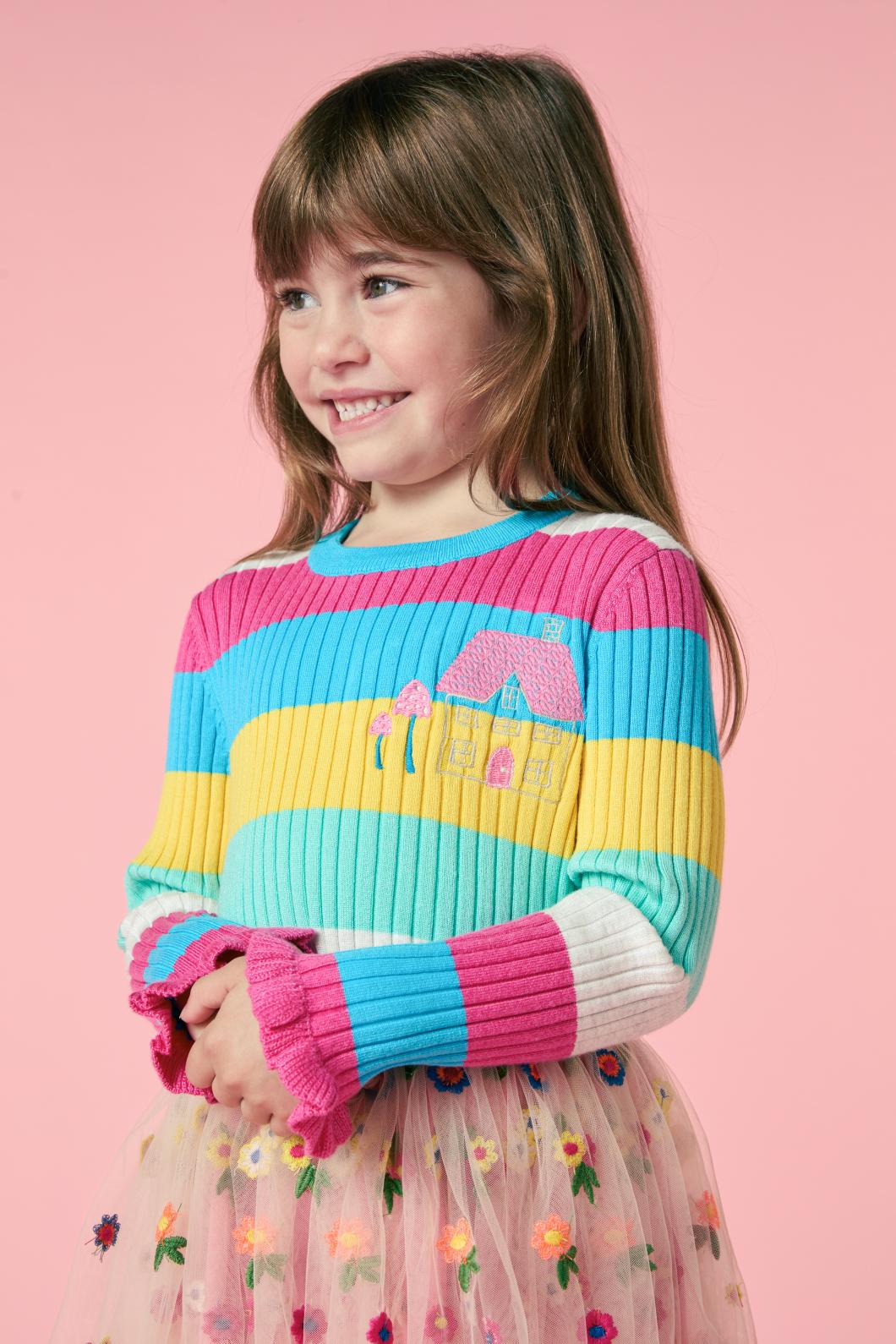 Princess Highway - Cottage Stripe Kids Rib Top - multi