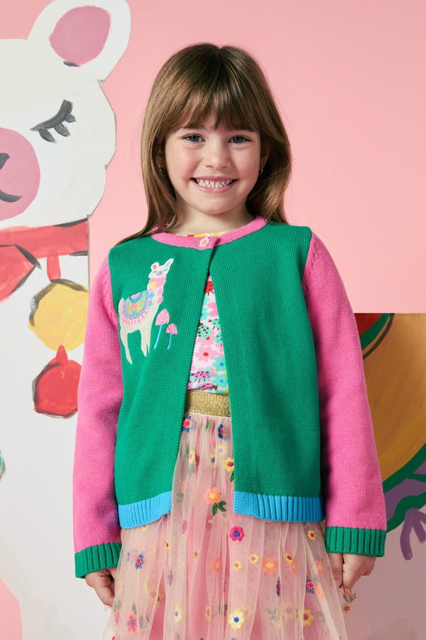 Princess Highway - Llama Kids Cardigan - multi