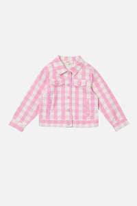 Princess Highway - Gingham Kids Cord Jacket - pink