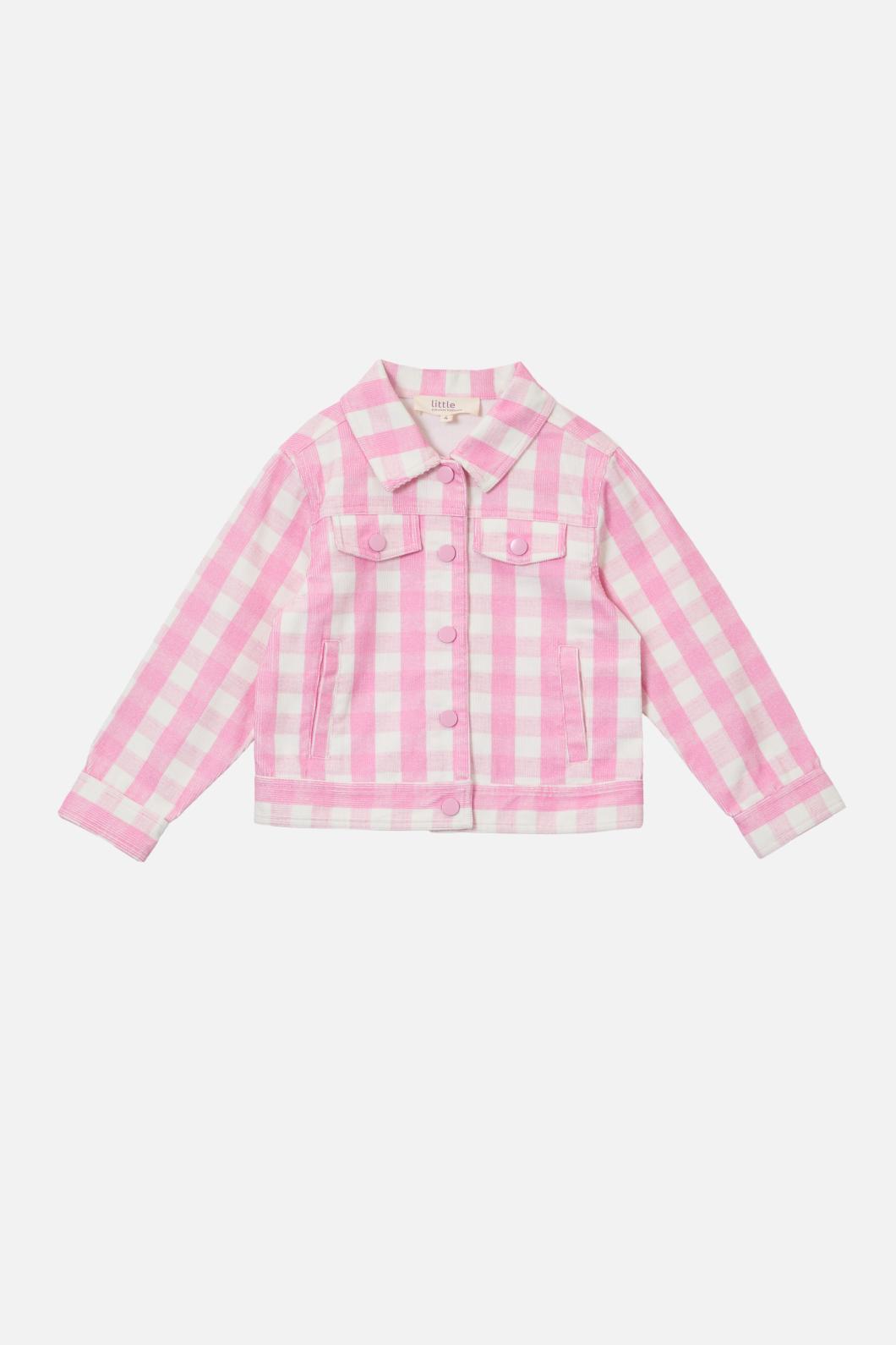Princess Highway - Gingham Kids Cord Jacket - pink