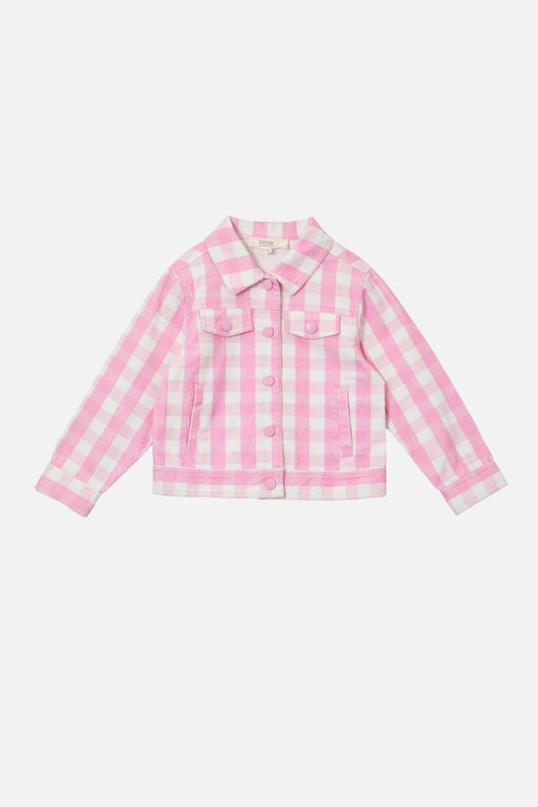 Princess Highway - Gingham Kids Cord Jacket - pink