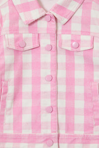 Princess Highway - Gingham Kids Cord Jacket - pink