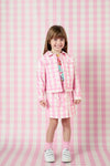 Princess Highway - Gingham Kids Cord Jacket - pink