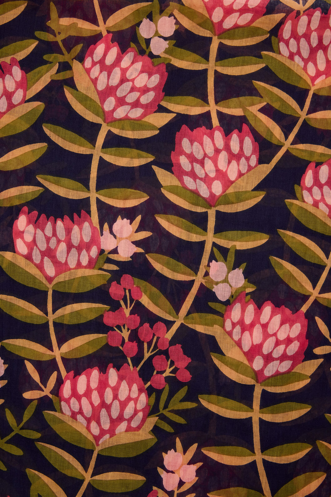 Princess Highway - Protea Cotton Scarf - navy