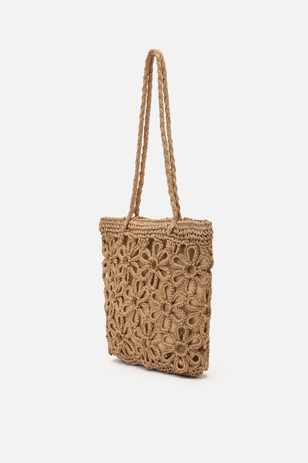 Princess Highway - Tan Flower Straw Bag - tan