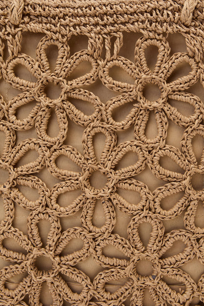 Princess Highway - Tan Flower Straw Bag - tan