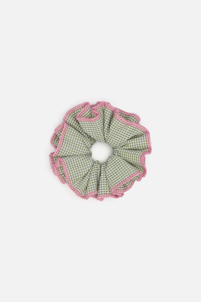 Princess Highway - Green Gingham Scrunchie - green