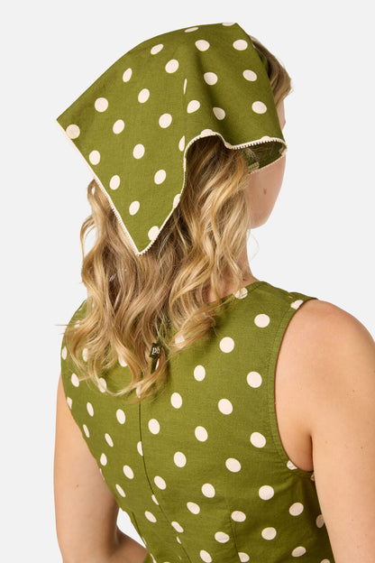 Princess Highway - Olive Spot Head Scarf - olive