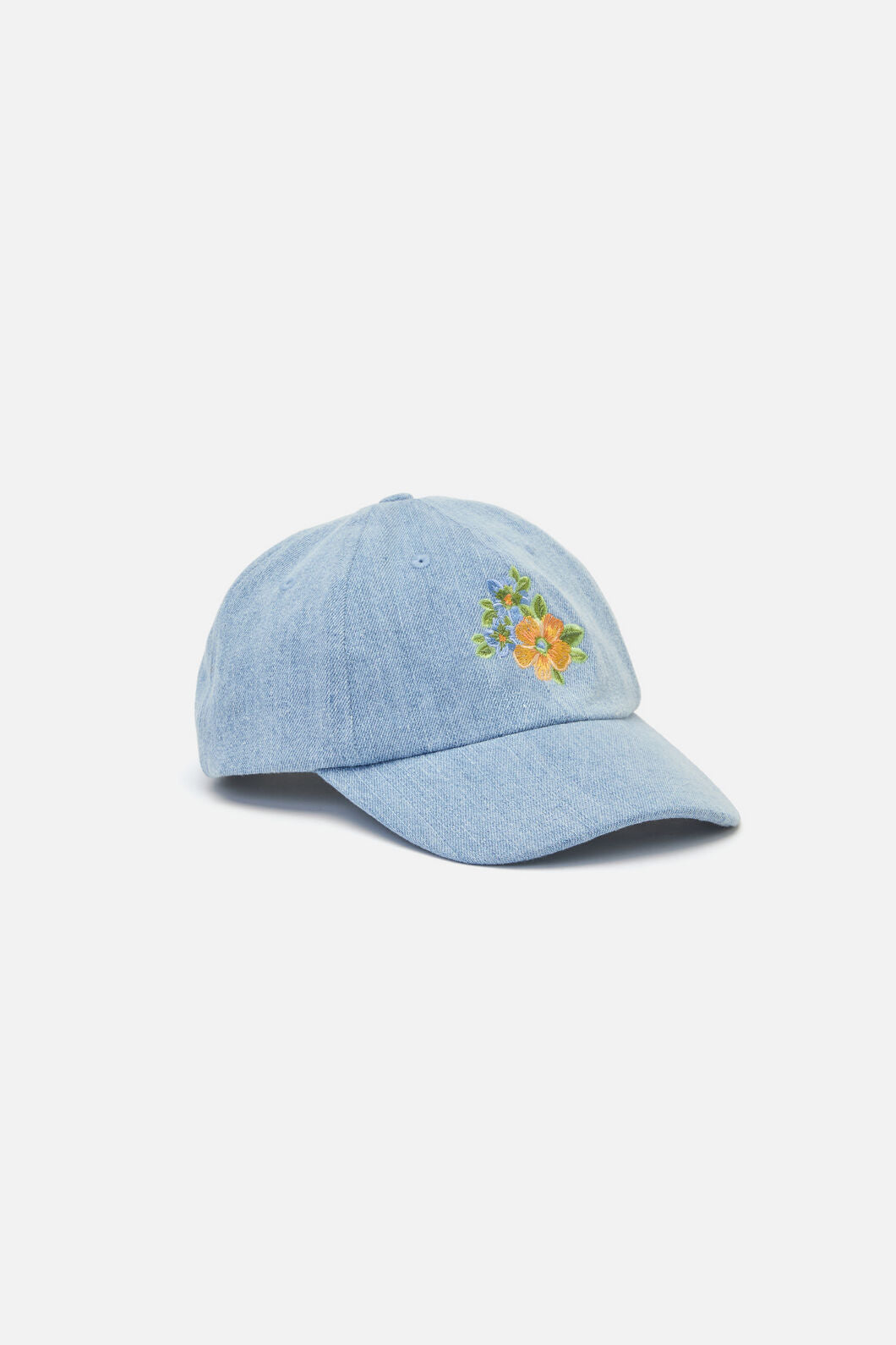 Princess Highway - Washed Embroidered Floral Cap - blue