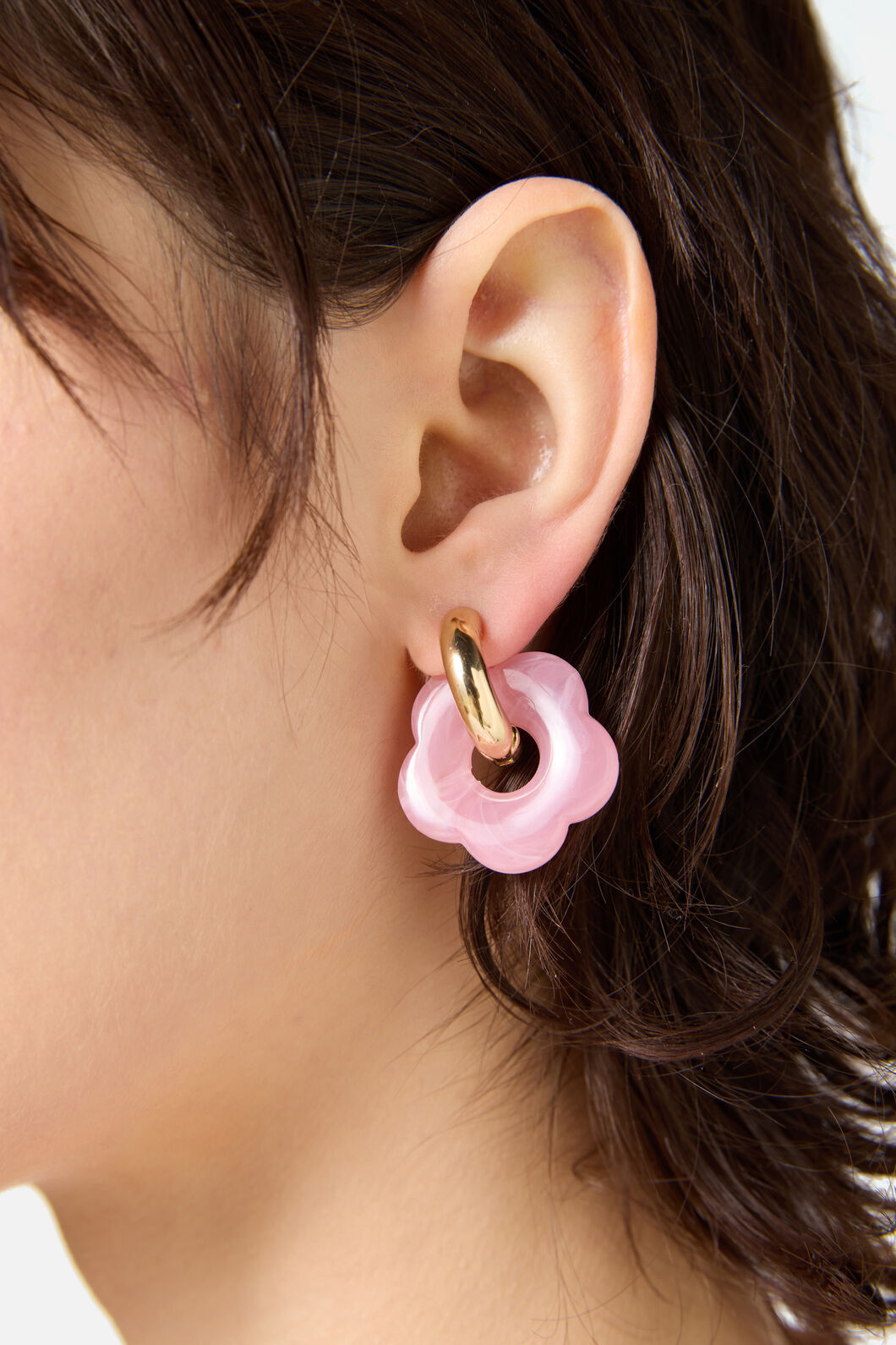 Princess Highway - Pink Hoop Daisy Earrings - pink