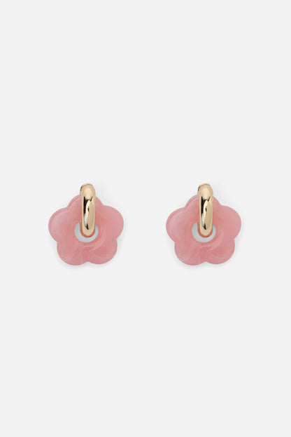 Princess Highway - Pink Hoop Daisy Earrings - pink