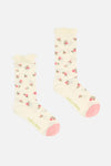 Princess Highway - Pointelle & Floral Socks - cream