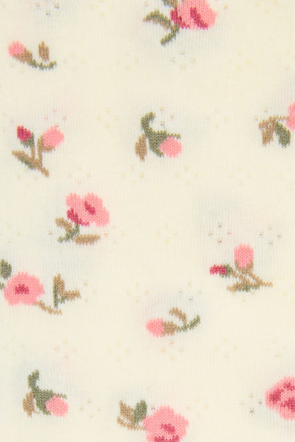 Princess Highway - Pointelle & Floral Socks - cream