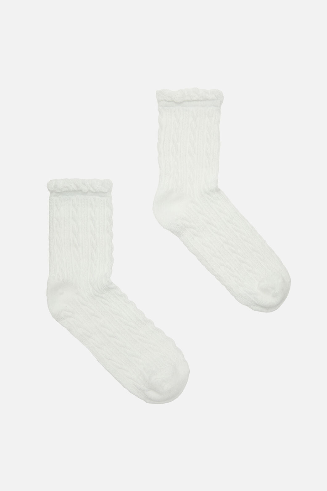 Princess Highway - White Textured Frill Sock - white