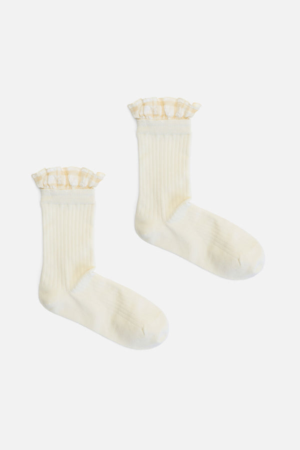 Princess Highway - Cream Rib Frill Sock - cream