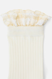 Princess Highway - Cream Rib Frill Sock - cream