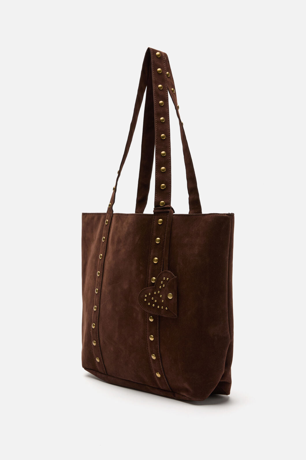 Princess Highway - Faux Suede Stud Tote - chocolate