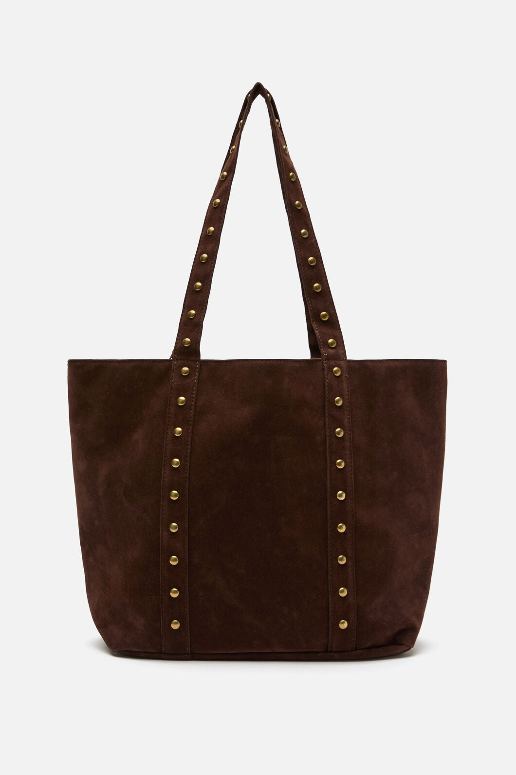 Princess Highway - Faux Suede Stud Tote - chocolate