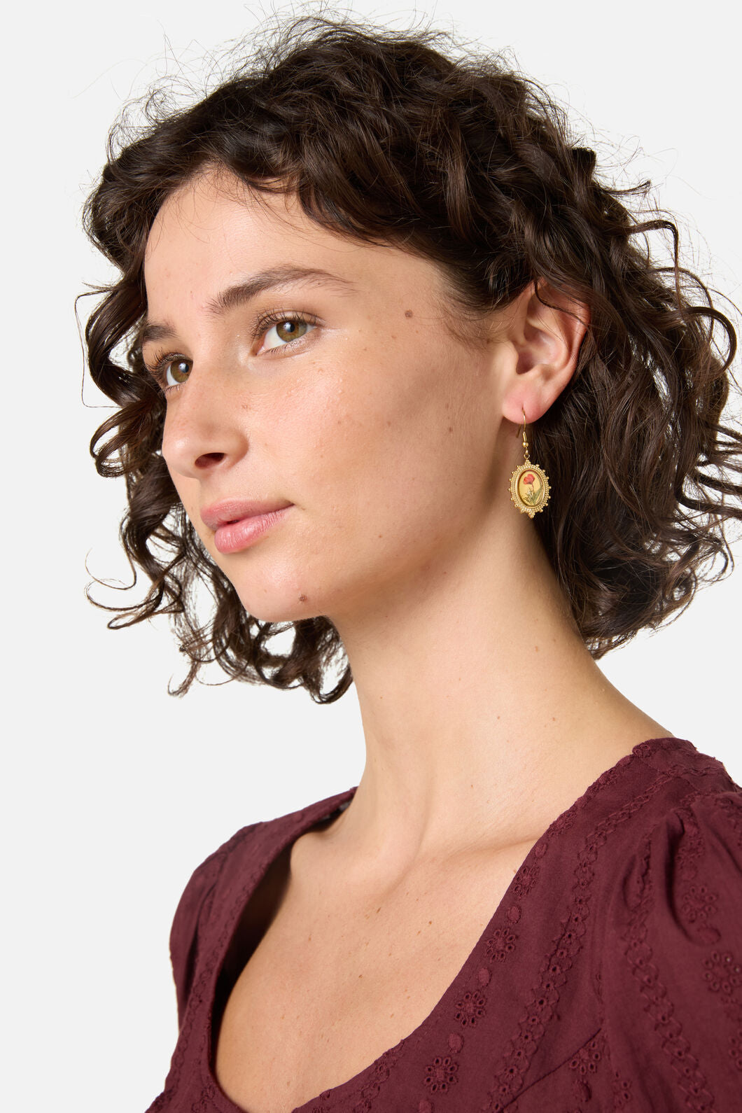 Princess Highway - Framed Floral Earrings - gold