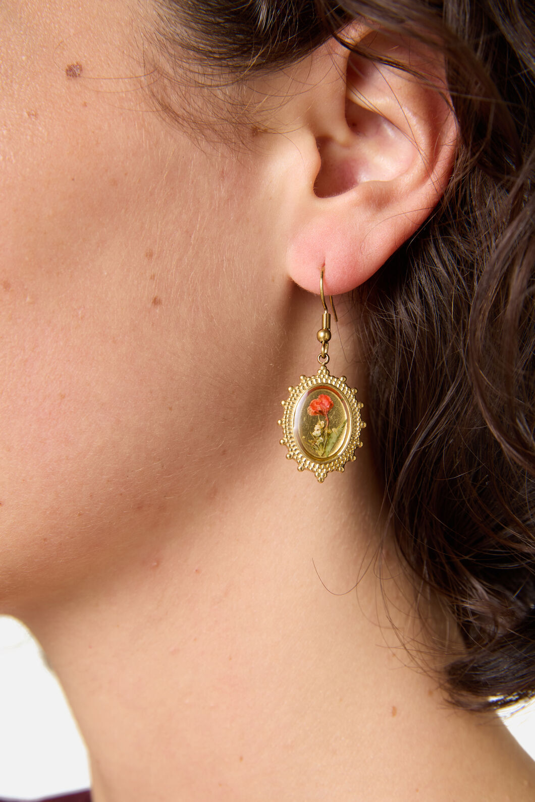 Princess Highway - Framed Floral Earrings - gold