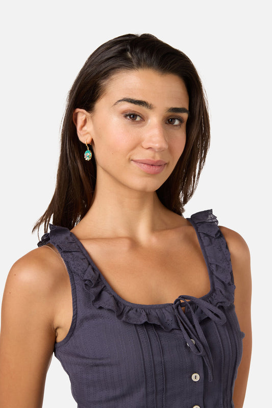 Princess Highway - Enamel Floral Earrings - gold