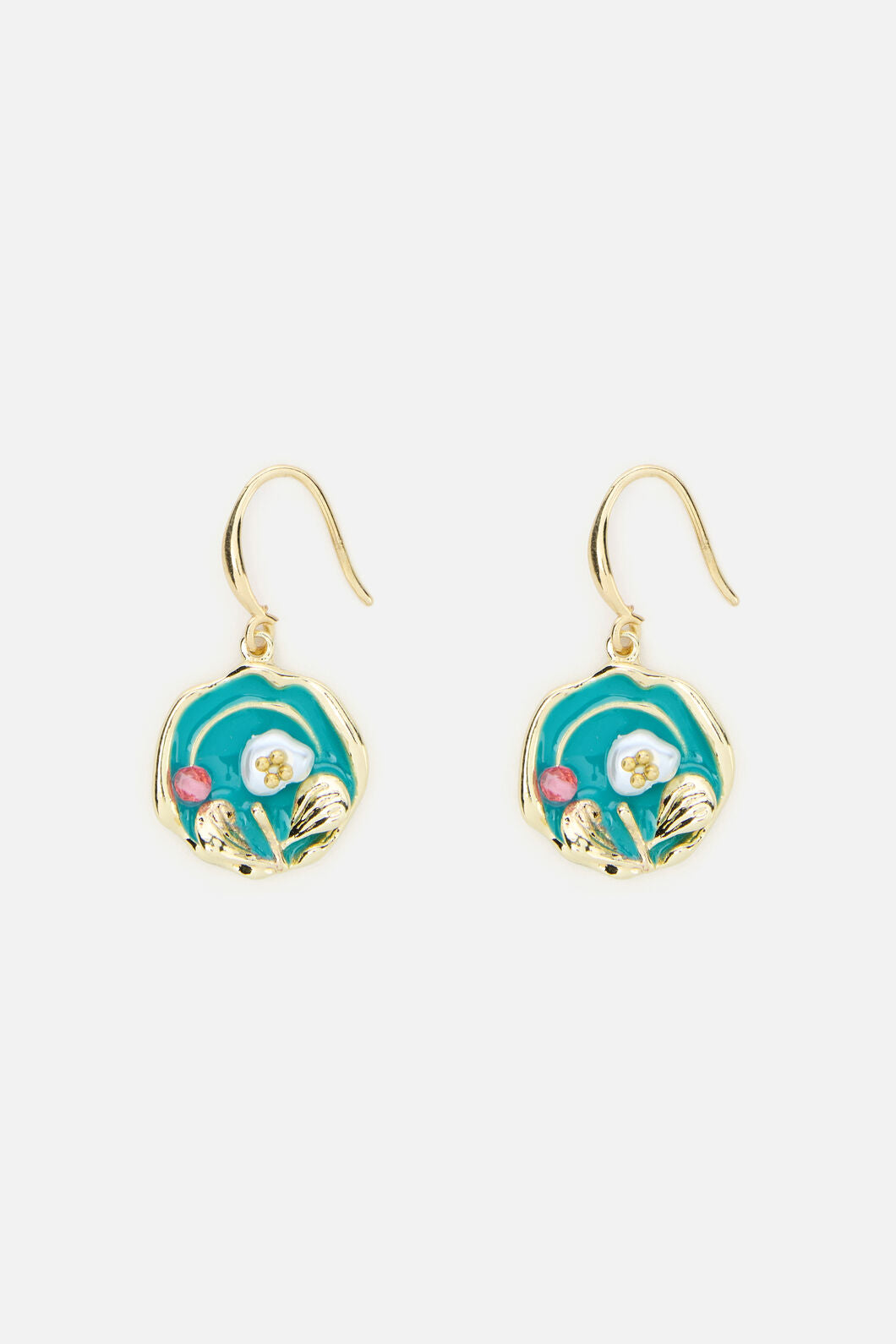 Princess Highway - Enamel Floral Earrings - gold