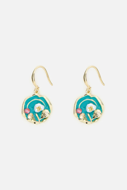 Princess Highway - Enamel Floral Earrings - gold