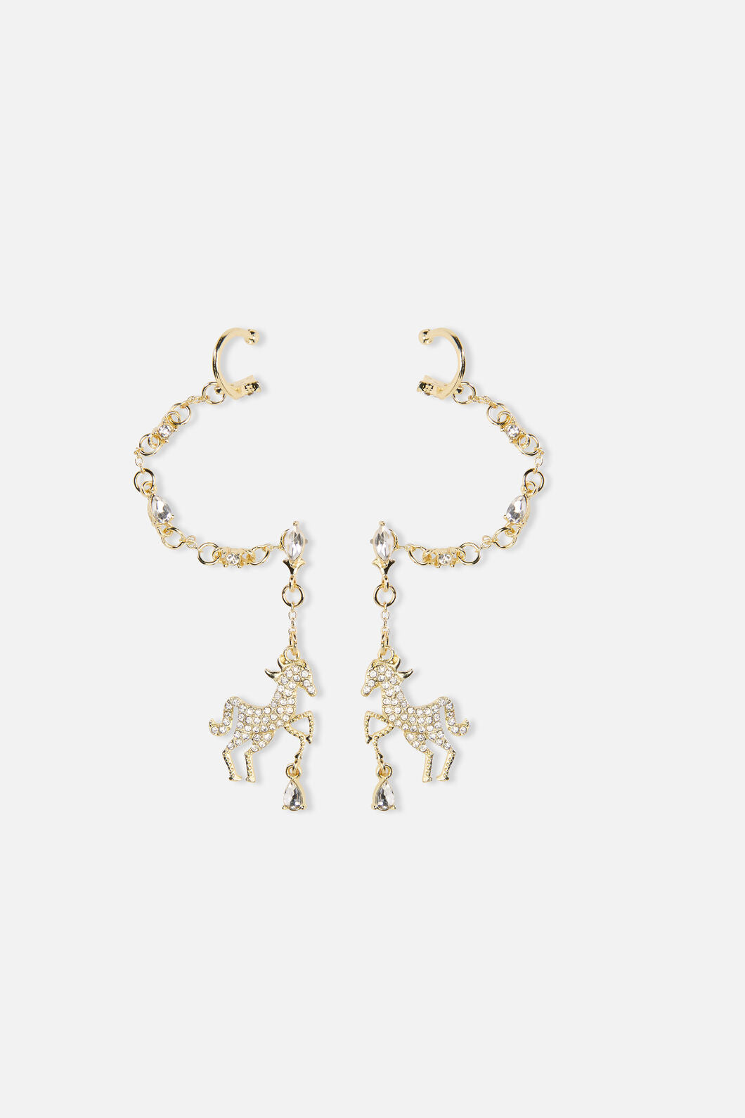 Princess Highway - Horse Sparkle EarringswithCuff - gold