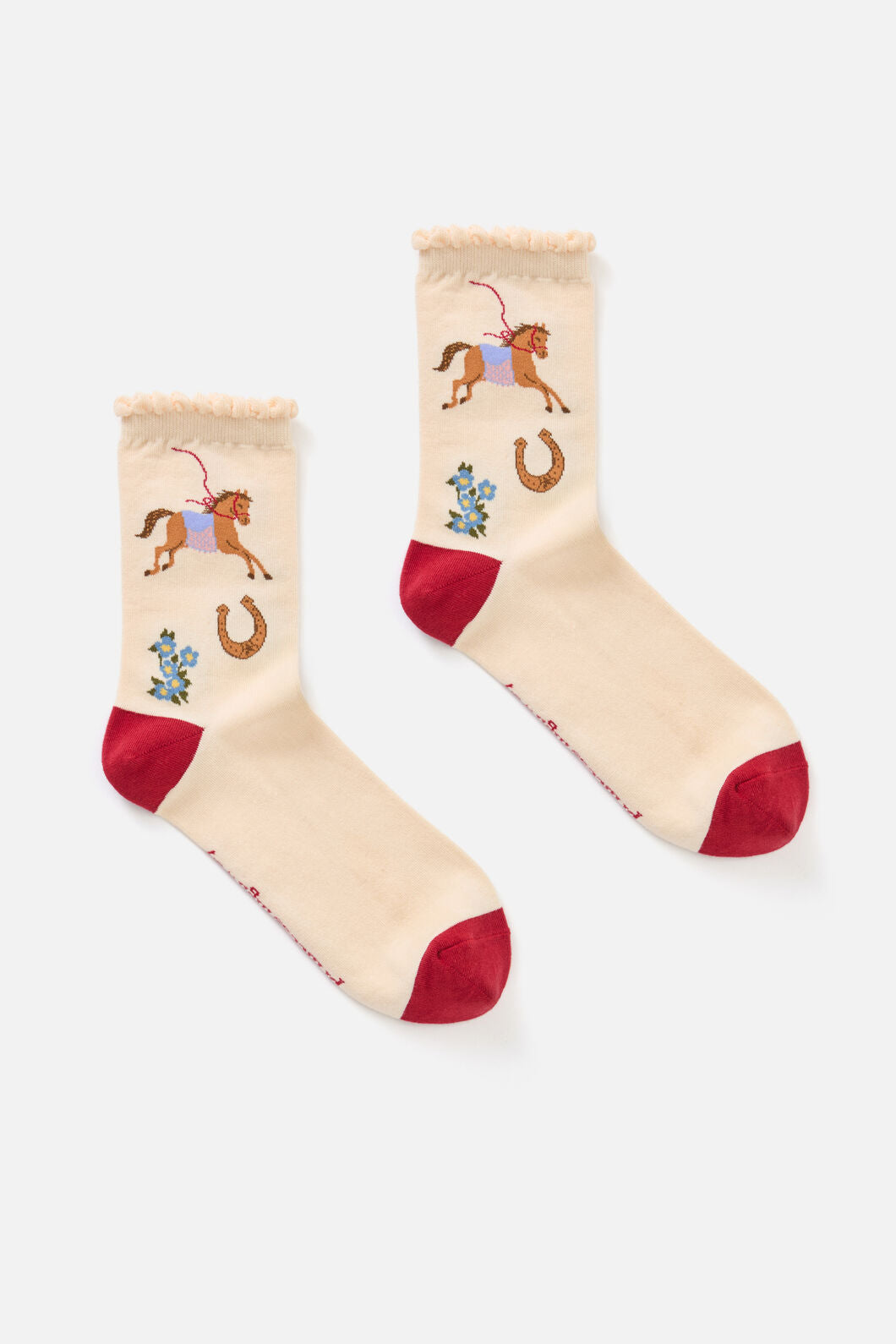 Princess Highway - Fancy Horse Sock - cream