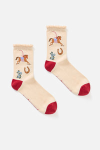 Princess Highway - Fancy Horse Sock - cream
