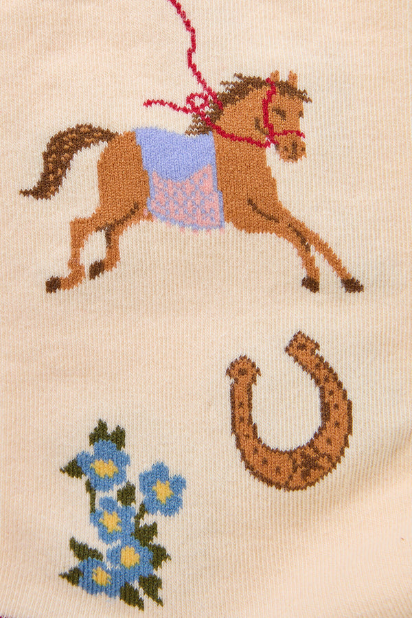 Princess Highway - Fancy Horse Sock - cream