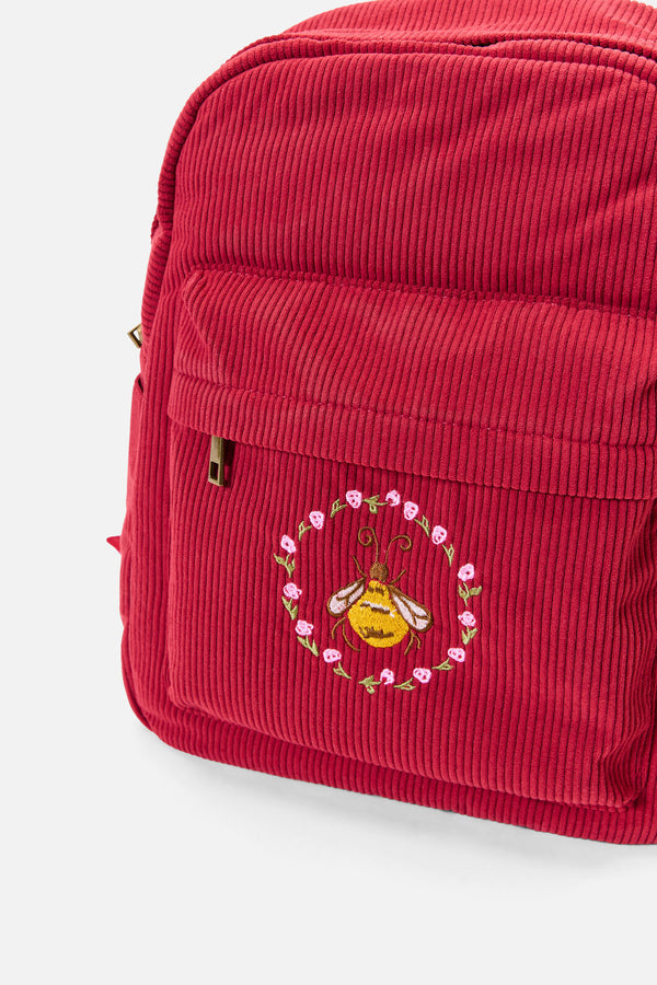 Princess Highway - Honey Bee Cord Backpack - dark-red
