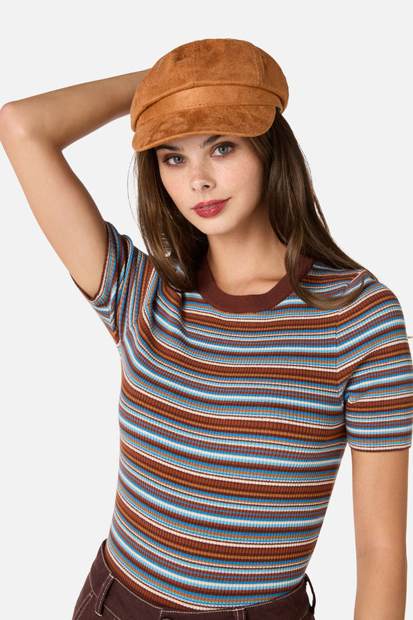 Princess Highway - Tan Faux Suede Baker Boy - tan