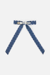 Princess Highway - Chambray Bow Hair Clip - indigo