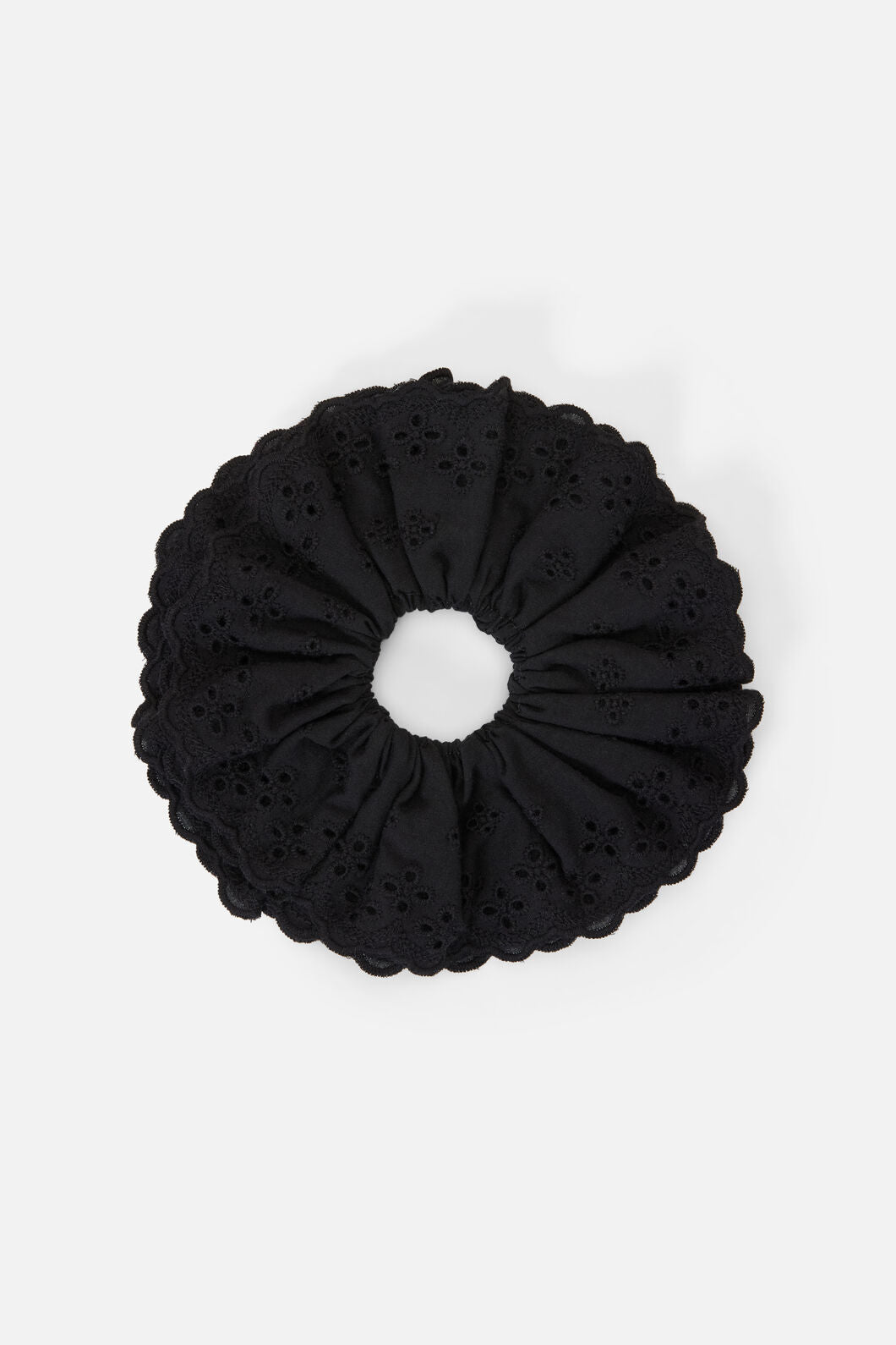 Princess Highway - Black Broderie Scrunchie - black