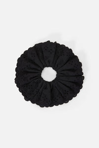 Princess Highway - Black Broderie Scrunchie - black