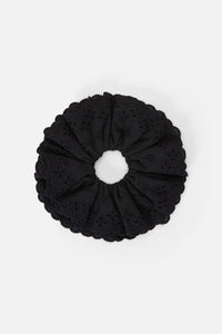 Princess Highway - Black Broderie Scrunchie - black