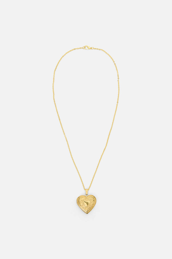 Princess Highway - Gold Heart Locket Necklace - gold