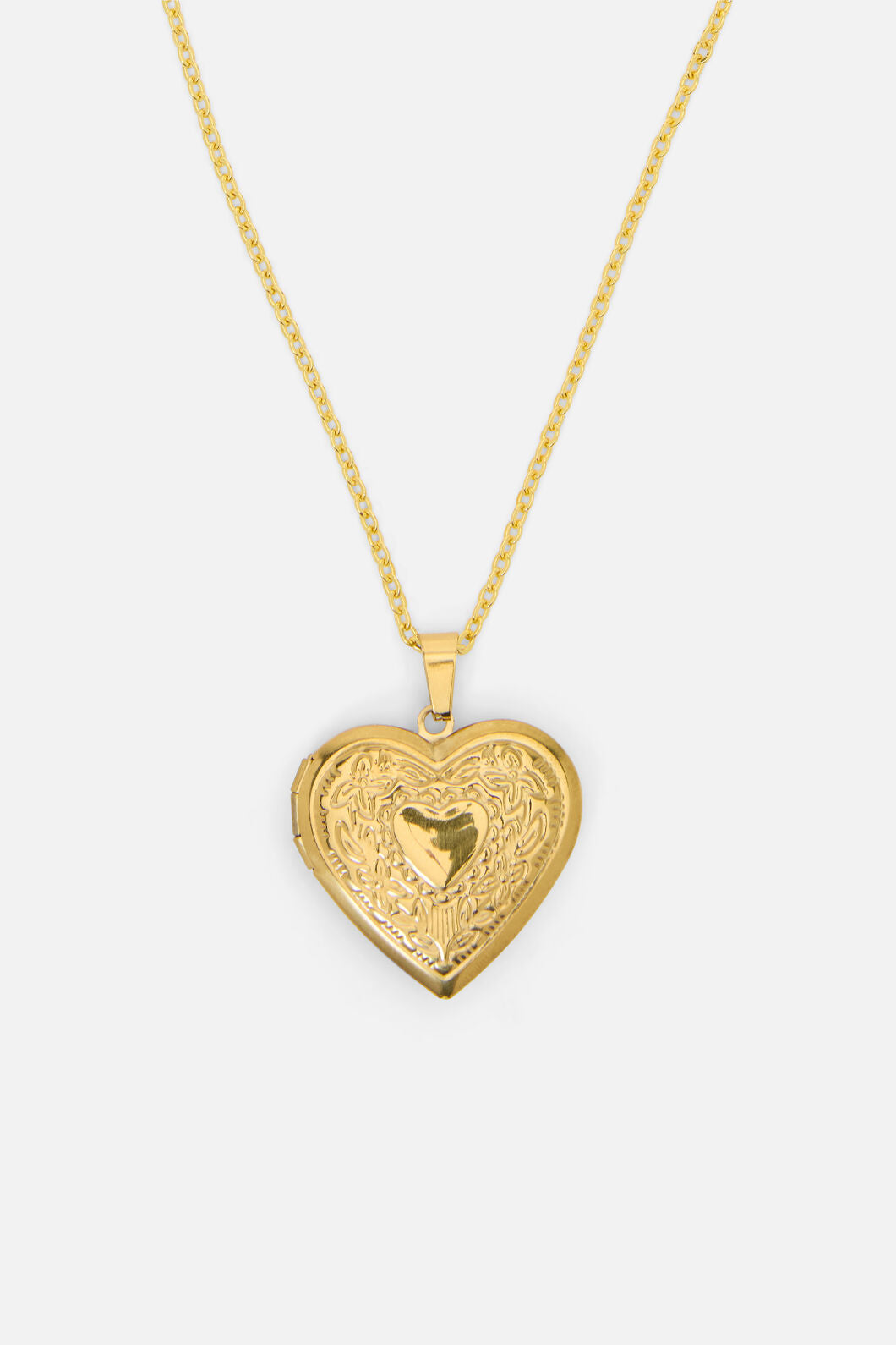 Princess Highway - Gold Heart Locket Necklace - gold