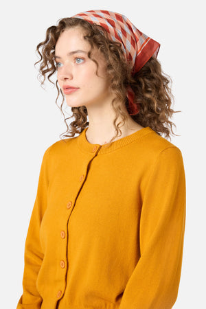 Princess Highway - Rust Check Small Scarf - rust