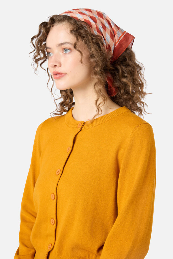 Princess Highway - Rust Check Small Scarf - rust
