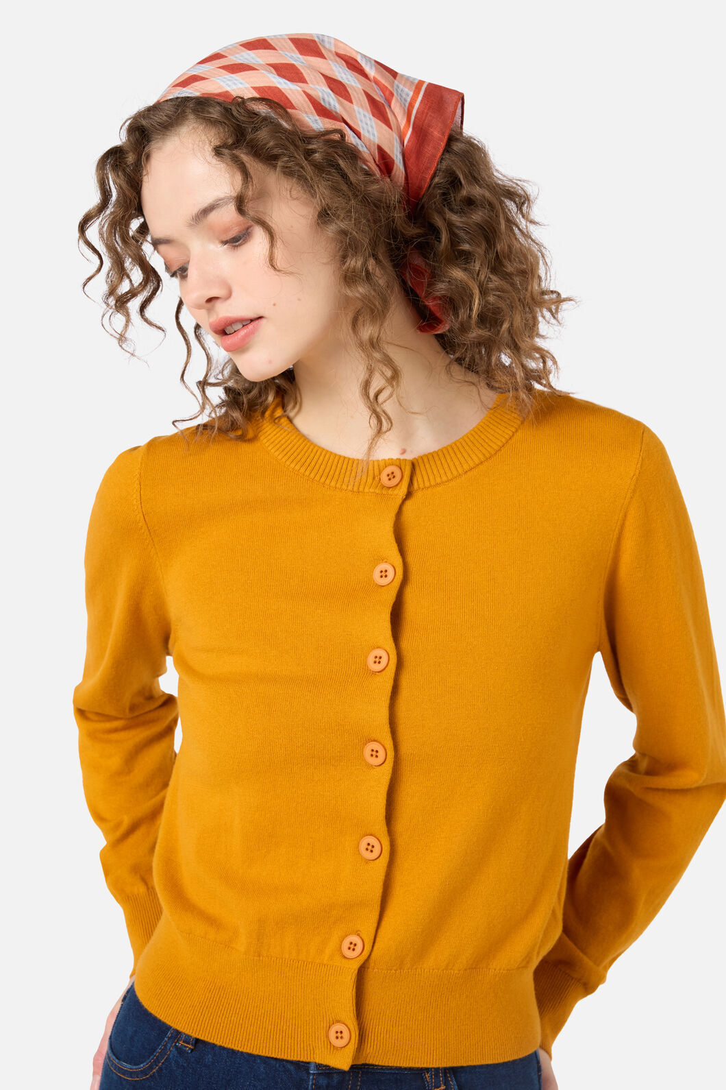 Princess Highway - Rust Check Small Scarf - rust