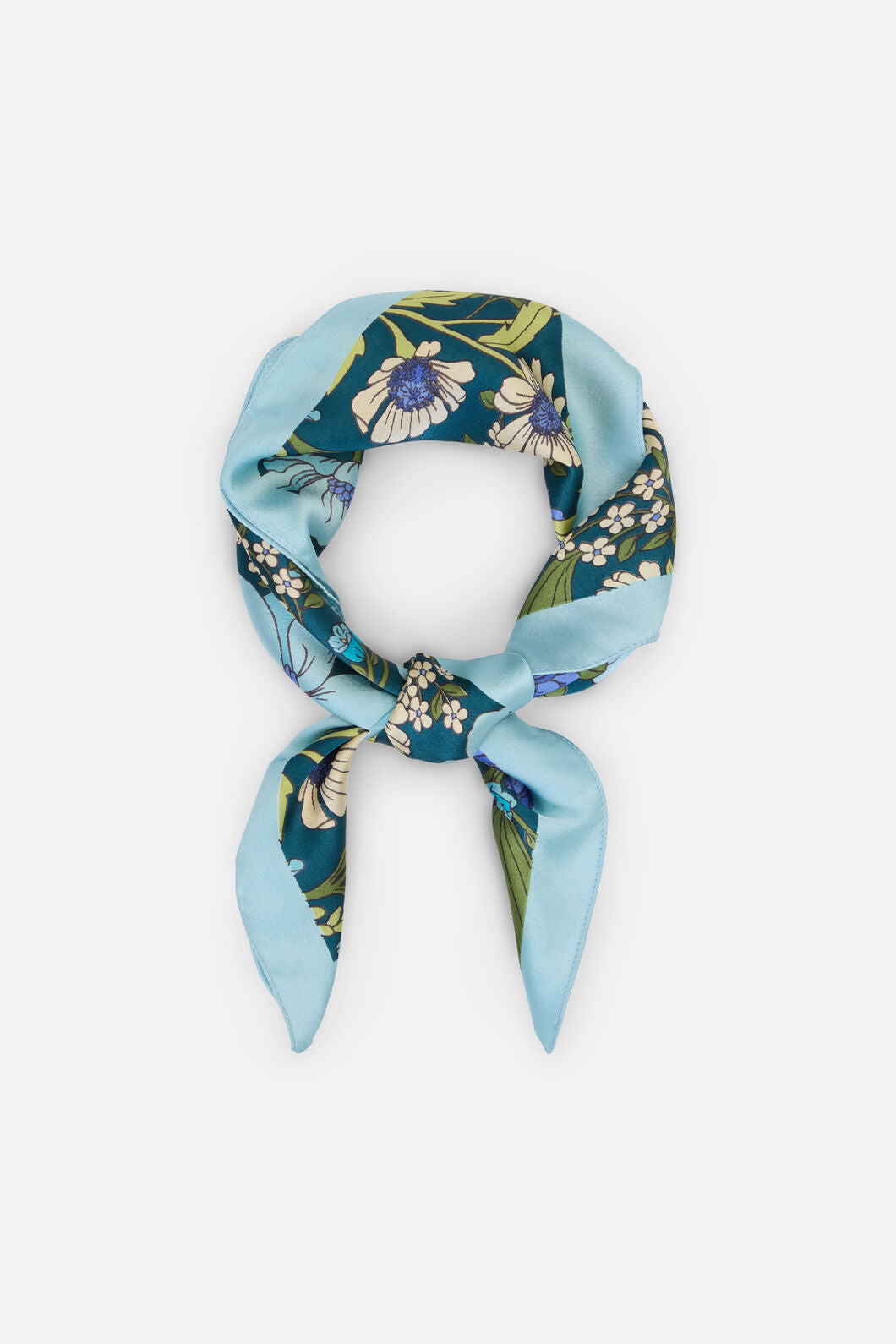 Princess Highway - Gloria Floral Satin Scarf - teal