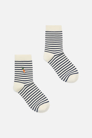 Princess Highway - Carrot Striped Sock - cream